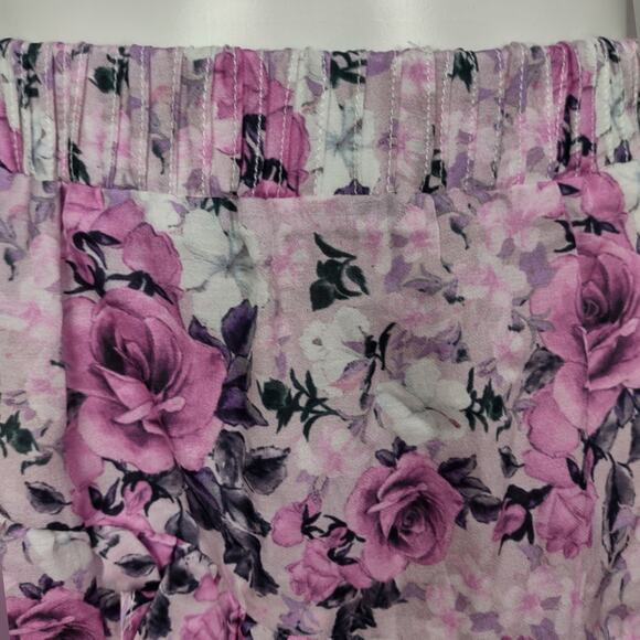 LoveShackFancy Emma Ruffle Mini Skirt Purple Floral Silk Blend Size Small - Picture 10 of 13
